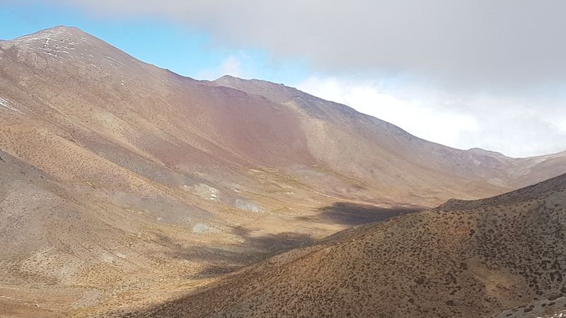 Andean landscape at the Las Garillas property showing typical terrain for gold exploration in Chile